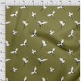 thumbnail image 4 of oneOone Rayon Olive Green Fabric Bird Sewing Craft Projects Fabric Prints By Yard 56 Inch Wide, 4 of 4
