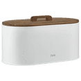 thumbnail image 4 of Bouclair White Bread Box with Wooden Lid, 4 of 5
