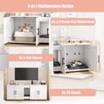 thumbnail image 1 of BeesClover Wooden Cat Litter Box Enclosure for 2 Cats, Double Compartment Hidden Litter Box, White Modern Design Cat House, 1 of 5