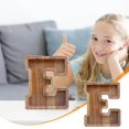 thumbnail image 1 of LSLJS Wooden English Letter Saving Can Transparent Glass Saving Can, Piggy Bank, 1 of 6