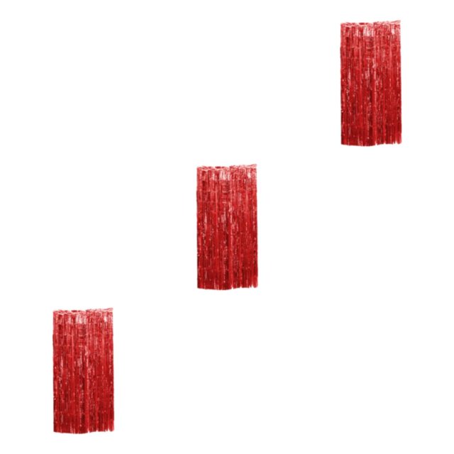 kurtrusly Foil Made Fringe Curtain For Graduation Party Decorations Birthday Party Decorations Tinsel Curtain Party Backdrop Red 3Set