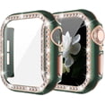 thumbnail image 4 of Apple Watch Case with Tempered Glass Screen Protector for Apple Watch 44mm Series 6/5/4/SE, Bling Crystal Diamond Rhinestone Ultra-Thin Bumper Full Cover Protective Case for Women Girls iWatch, 4 of 6