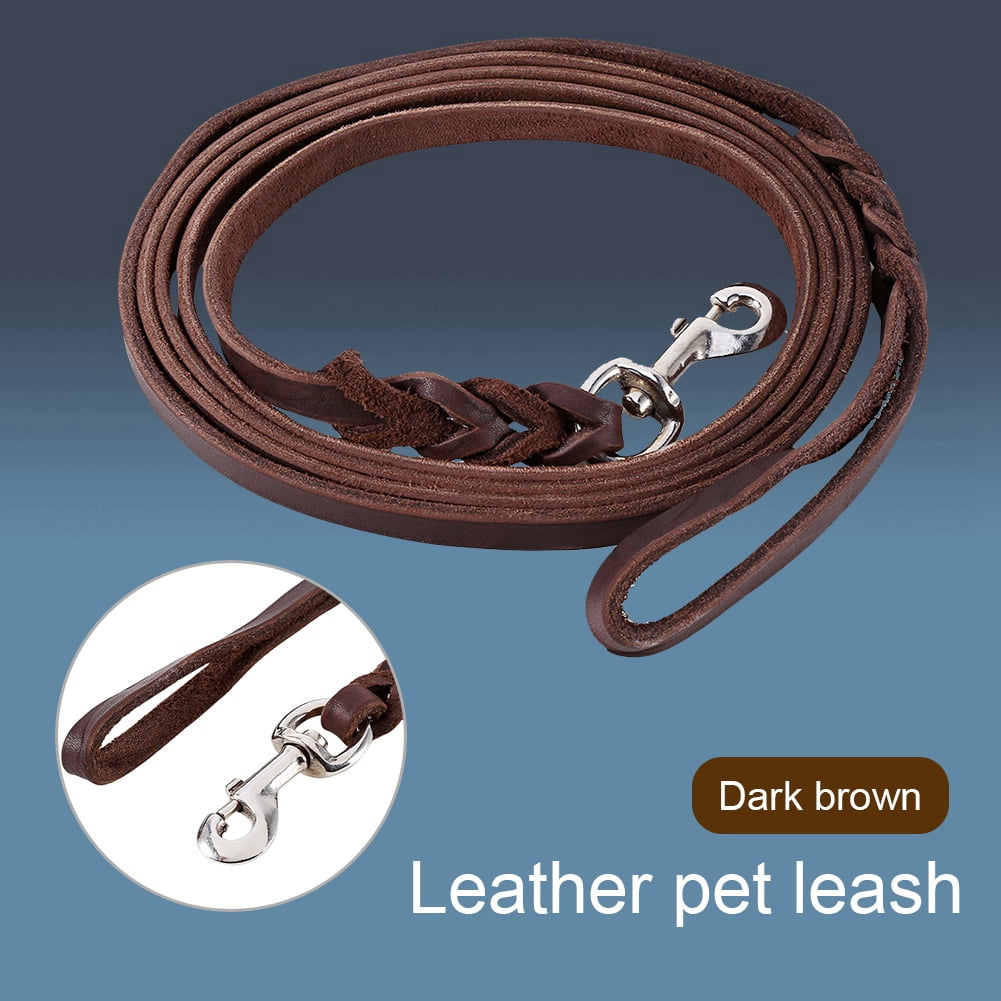 Pets Dog  Leash Leather Leash Dog Walking Leash Walking Leash Pets Dog Training Leash Durable Leather Long Braided Walking Dog  Leash