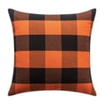 thumbnail image 3 of Feltree Housses de Coussin à Carreaux en Polyester Lin pour Décoration d'Automne Orange, 3 of 7