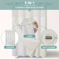 thumbnail image 2 of CNKOO [Rideau de Douche Beige] Rideau de Douche Beige en Polyester Sans Crochets à Tissage Gaufré / Ensemble de Rideaux de Salle de Bain d'Hôtel de Haute Qualité 230 G/m2 avec Doublure à Boutons-Pression Plusieurs Tailles Universel pour Tous S, 2 of 7