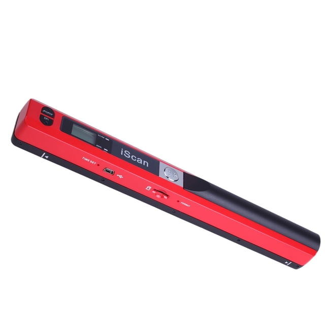 Milaget Handheld Portable Scanner for A4 Document Photos 300/600/900DPI Transfer File to Red