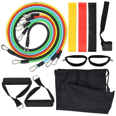 Amdohai 14pcs Resistance Bands Set Workout Fitness Exercise Tube Bands Jump Rope Door Anchor Ankle Straps Cushioned Handles 8-Shaped Resistance Ba