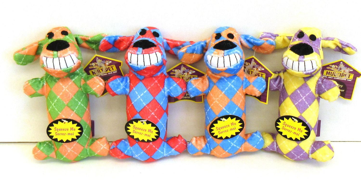 Le chien Loofa original en tissu éponge doux avec un couinement grogne et un couinement régulier