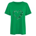 thumbnail image 2 of TopLLC St. Patrick's Day Patricks Day Chemises pour Femmes Hauts de Sarrau St Patricks Day Mode pour Dames St. Imprimé Cœur Manches Courtes Col Rond Chemise Femme Décontractée Ample, 2 of 4