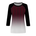 thumbnail image 4 of Birdeem T-Shirts à Manches 3/4 pour Femmes T-Shirt Imprimé Mode Blouse à Manches 3/4 Col Rond Hauts Décontractés T-Shirts à Manches 3/4 pour Femmes, 4 of 5