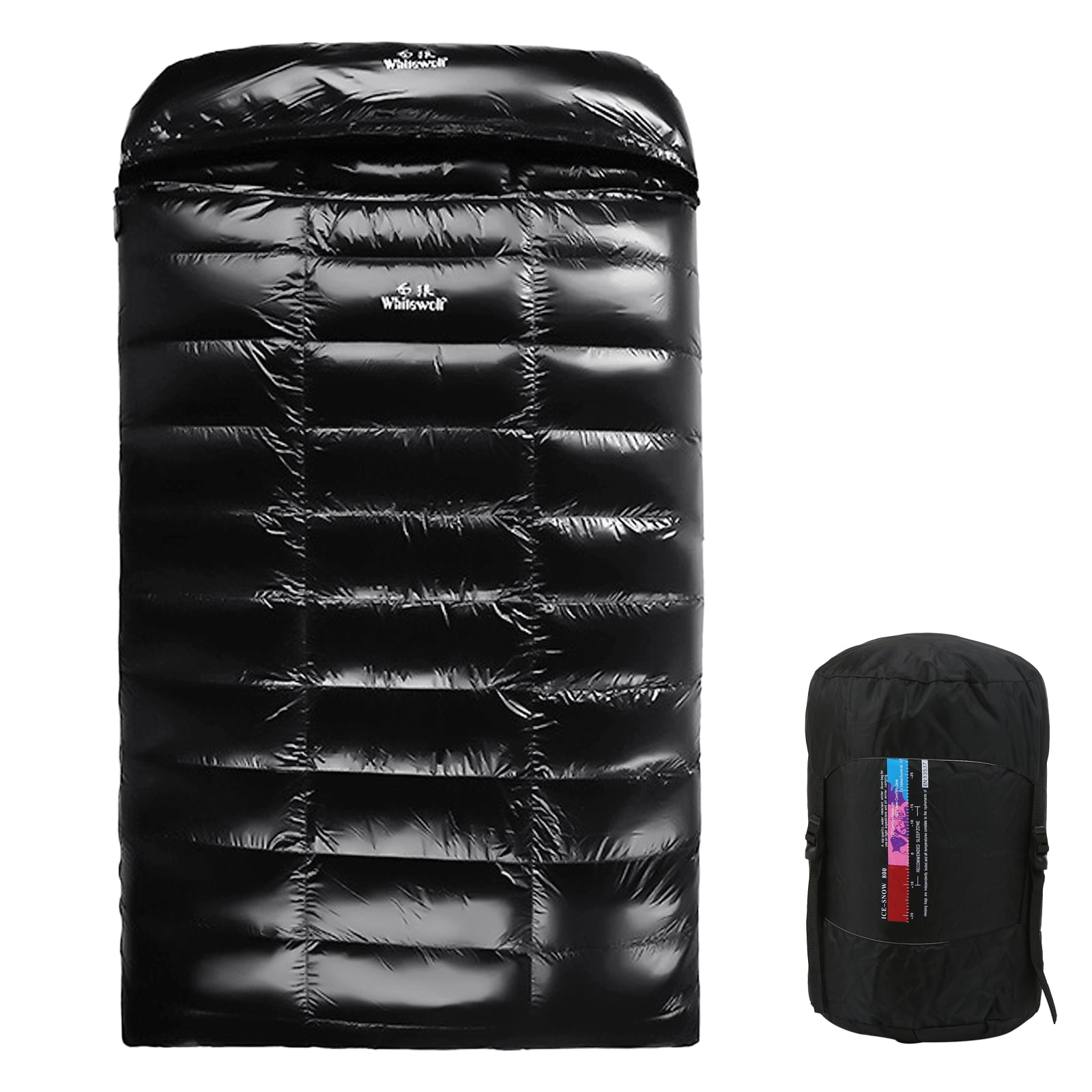 FlyFlise 90% White Goose Down Lightweight Double Sleeping Bag 220x130cm with Compression Sack for Backpacking Camping Hiking Traveling