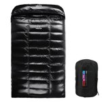 FlyFlise 90% White Goose Down Lightweight Double Sleeping Bag 220x130cm with Compression Sack for Backpacking Camping Hiking Traveling