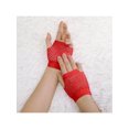 thumbnail image 4 of Unique Bargains Gants Résille Sans Doigts à Trou pour le Pouce pour Femmes Longueur Coude Rouges Courts-1 Paire, 4 of 5