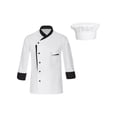 thumbnail image 1 of Aislor Unisex Chef Coat Men's Long Sleeve Chef Jacket with Chef Hat Restaurant Kitchen Cooking Chef Top Uniform White XXL, 1 of 7