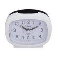 thumbnail image 1 of Aspen Analog Alarm Clock with Snooze & Blue LED Lighted Numbers - No Ticking Sound & Easy-to-Read Desk & Bedside Alarm Clock - Battery Operated, Retro Clock - Rectangle - White, 1 of 7