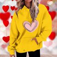 thumbnail image 2 of Plebaso Women's Heart Printed Hoodies Drawstring Long Sleeve Sweatshirts Loose Pullover Tops with Pockets, 2 of 4