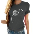 thumbnail image 2 of Meichang T-Shirts Graphiques Tendance pour Femmes Nouveauté Drôle Mignon T-Shirts à Imprimé Pissenlit Décontractés Col Rond Manches Courtes T-Shirts Légers Hauts, 2 of 5