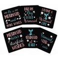 thumbnail image 1 of Inkdotpot Set of 6 Drink Coasters Easy Clean 4-inch SquareCoastersCork Base-Reusable- Mermaid Quotes, 1 of 8
