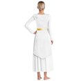 thumbnail image 2 of Nyeemya Robe de Danse Sans Manches Métallique Ourlet Irrégulier Blanc L/TG, 2 of 7