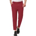thumbnail image 1 of INSPIRE CHIC Men's Formal Cropped Pants Solid Color Flat Front Dress Trousers Burgundy 32, 1 of 4