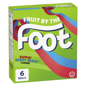 Fruit by the Foot Fruit Flavoured Snacks, Rippin' Berry Berry, Gluten Free, 6 rolls