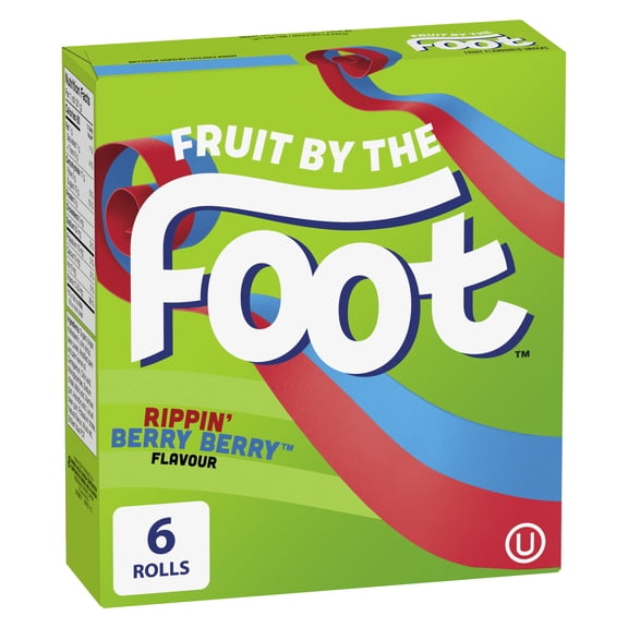 Fruit by the Foot Fruit Flavoured Snacks, Rippin' Berry Berry, Gluten Free, 6 rolls