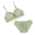 thumbnail image 3 of Green Bra Set Women' Flowers Brassiere And , Breathable, , 85B, 3 of 7