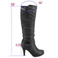 thumbnail image 2 of Bottes Mode Décontractées pour Femmes à Talons, Hauteur Genou, Plateforme, Fermeture Éclair Latérale, Boucle, Robe ( Gris, 9), 2 of 5