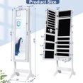 thumbnail image 4 of Giantex Lockable Jewelry Cabinet, Free Standing Big Makeup Box w/LED, White, 4 of 10