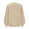 thumbnail image 4 of Pisexur Chandail à Col Rond Surdimensionné pour Femme, Uni, Manches Chauve-Souris Bouffantes à Revers, Chandail Tricoté, Haut à Manches Longues, Chandail Ample d'Automne, Chandail, Jumper, Hauts, 4 of 6