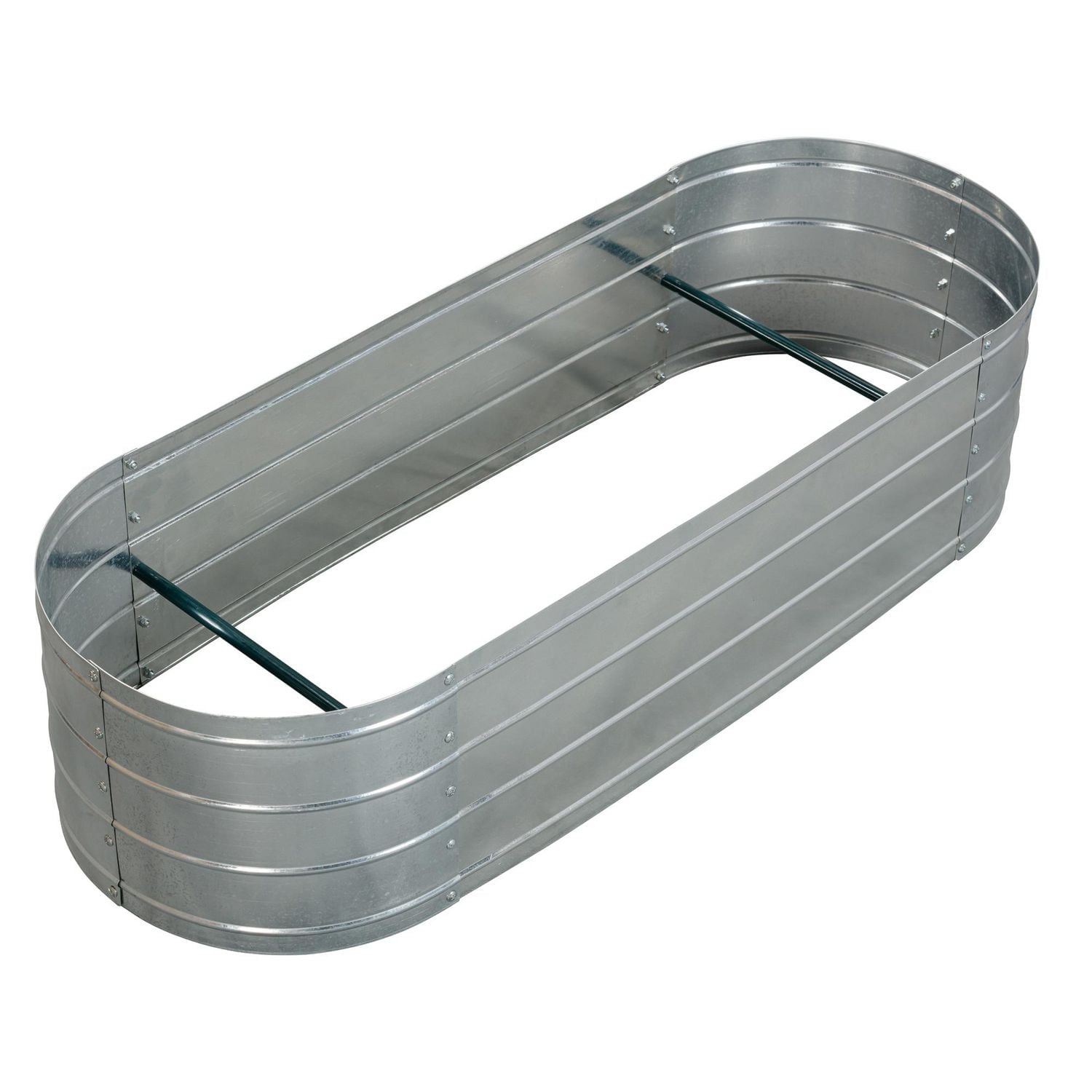 Grapevine Galvanized Steel Raised Garden Bed, Oval, 48IN, Silver