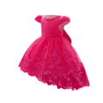 thumbnail image 2 of RXIRUCGD une Robe Mignonne à Manches Longues de Couleur Unie avec une Robe de Princesse et une Robe à Manches Longues à Col Rond Taille Mi-Haute pour une Jeune Fille, Rose Vif, Taille : 90, 2 of 6