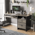 thumbnail image 2 of Bestier 55 inch Computer Desk with Drawers Keyboard Tray Home Office Desk, 2 of 11