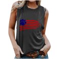 thumbnail image 1 of Hauts Drapeau Américain pour Femmes Été Débardeur Drapeau Américain Usa Drapeau Étoiles Rayures Imprimé Sans Manches T-Shirt Tee Tops Débardeur Été pour Femmes Tee Drapeau Usa, 1 of 5