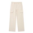 thumbnail image 1 of Timegard Pants for Women Straight Leg Solid Color Cargo Pants Lounge Pants with Pockets Fall Outdoor, 1 of 5