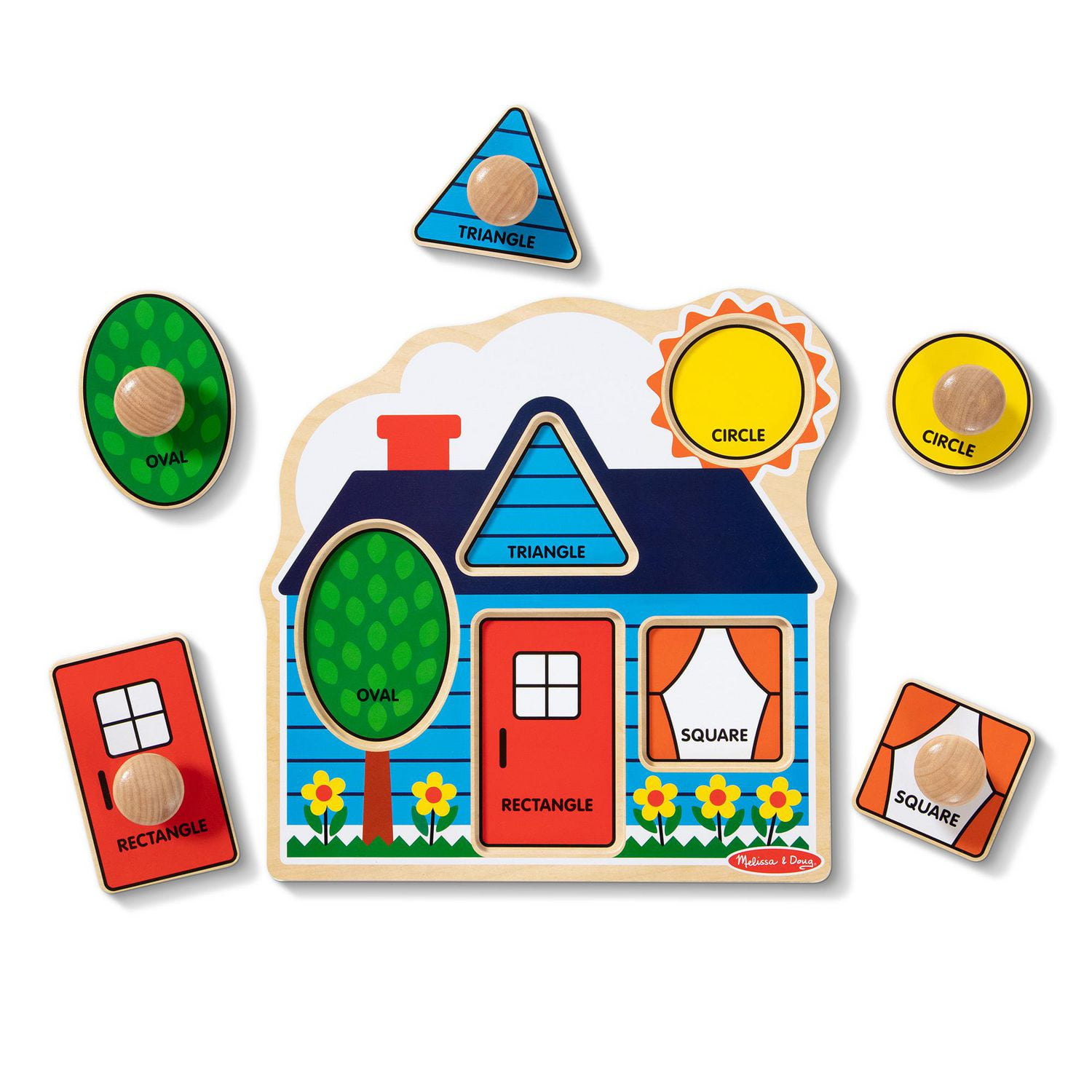 Melissa & Doug First Shapes Casse-tête en bois Jumbo Peg