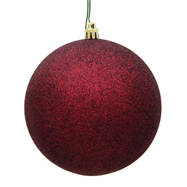 Vickerman N592065DG Boule d'Ornement de Noël à Capuchon Bourgogne Pailleté Percé de 8 Po
