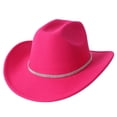 thumbnail image 3 of Men's And Women's Woolen Hats Western Cowboy Top Hat Three Of Rhinestones, 3 of 4