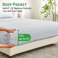 thumbnail image 4 of Gogreen 3PC Deep Pocket Twin Sheet Set Fit 14", Breathable Microfiber Soft Twin Size Sheet Set, Hotel Style Bed Sheet Set, Gift for Women, Men - Gray Flower, 4 of 25