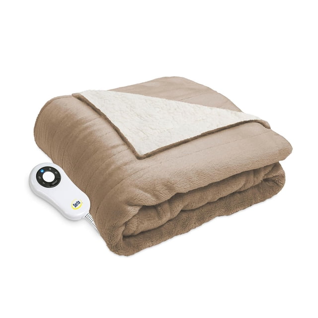 Serta Perfect Sleeper Couverture Chauffante Électrique Réversible Taupe 60 x 70