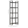 thumbnail image 4 of vidaXL 5-Tier Bookcase Black 60x30x180 cm Solid Mango Wood, 4 of 5