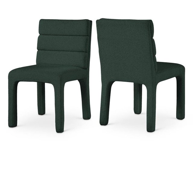 Meridian Furniture Kai Green Boucle Fabric Dining Chair