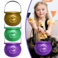 thumbnail image 1 of 8 Inch Plastic Cauldron Kettle For St. Day And Halloween Large Bucket For Table Decorations Centerpieces, 1 of 9