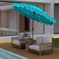 thumbnail image 2 of Gymax 9.3 FT Solar Patio Umbrella w/ 32 LED Lights & Vented Top & Ruffles Beige Turquoise, 2 of 10