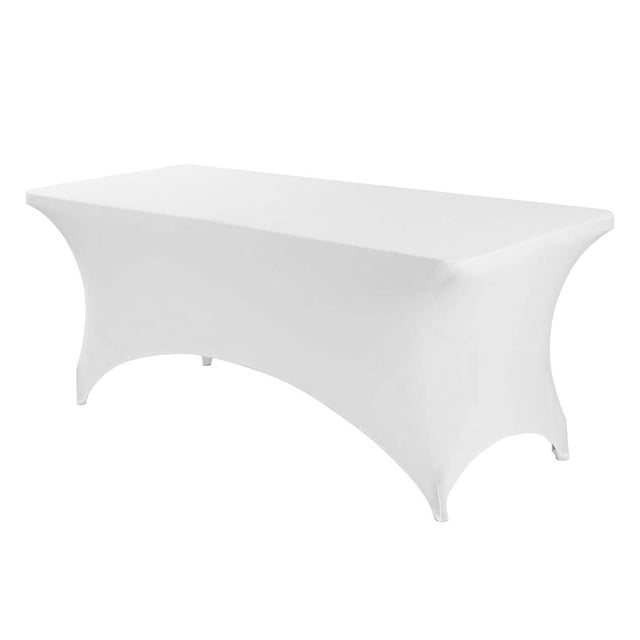 Stretchable Polyester Rectangle Table Cover for Outdoor Events – Elastic Fitted Design for Parties Weddings Banquets and Gatherings – Table Protector