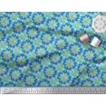thumbnail image 3 of Soimoi Tissu Georgette Poly Bleu Tissu à Imprimé Mandala Multicolore au Mètre 52 Pouces de Large, 3 of 5