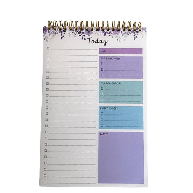 EGNMCR Back to School, Gift for Kids Weekly Plan B5 Flip Up Coil Notebook Schedule Book Color Portable Notebook Plan book
