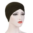thumbnail image 1 of Women Solid India Hat Muslim Ruffle Cancer Chemo Beanie Turban Wrap Scarf Cap, 1 of 2