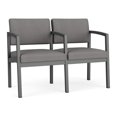 thumbnail image 1 of Lenox Steel Reception Waiting 2 Seats Chair / Charcoal Steel / Light Gray, 1 of 5