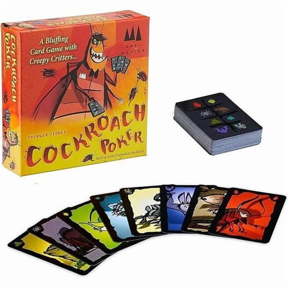 Drei Magier - Cockroach Poker - Jeu de cartes bilingue de bluff - 8 ans et +